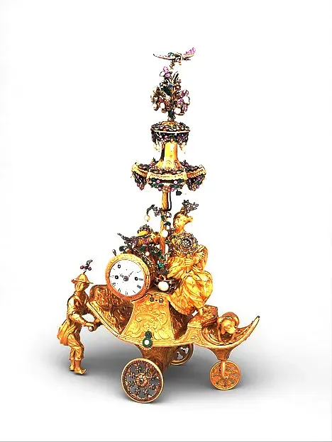 Chariot automaton with a clock